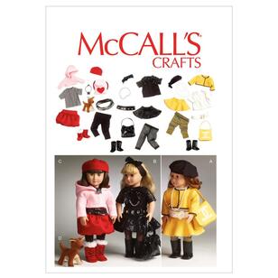 McCall's Pattern M6669 Clothes For 18' Doll Accessories & Dog One Size