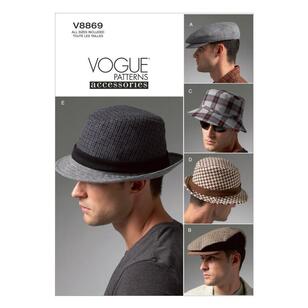 Vogue Sewing Pattern V8869 Men's Hats White