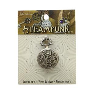 Steampunk Metallic Pocket Watch Pendant Antique Gold Small