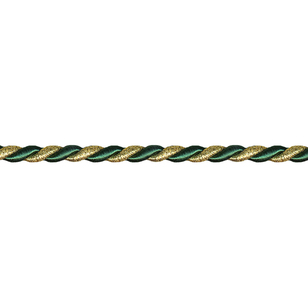 Simplicity Metallic Twisted Cord Green & Gold 1 cm