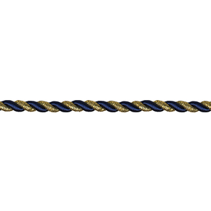 Simplicity Metallic Twisted Cord Navy & Gold 1 cm