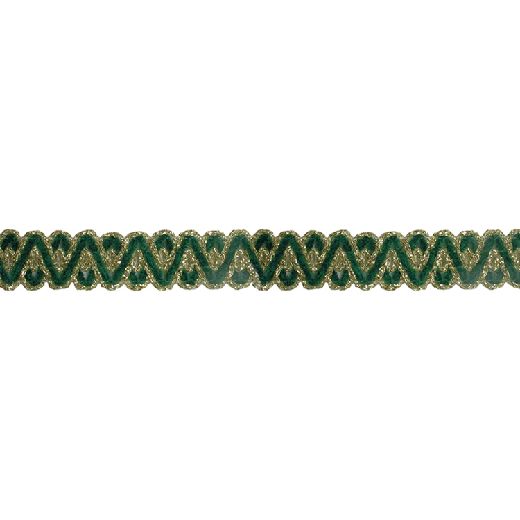 Simplicity Chenille Rick Rack Green & Gold 19 mm | Spotlight Australia
