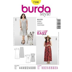 Burda Pattern 7100 Women's Dress  18 - 34