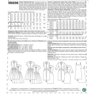 McCall's Pattern M6696 Misses' Dresses & Slip
