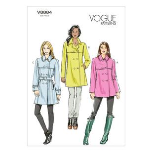 Vogue Pattern V8884 Misses' Coat & Belt