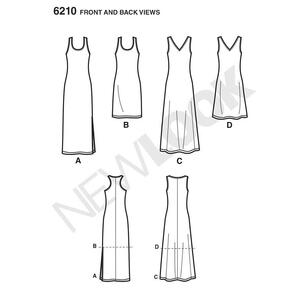 New Look Pattern 6210 Women's Dress  10 - 22