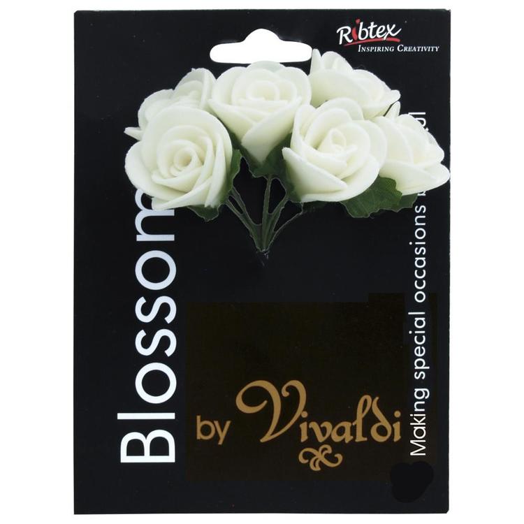 Vivaldi Blossoms 6 Head 10 Petals Foam Rose Cream