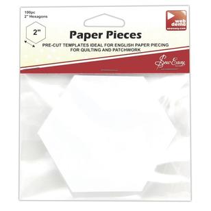 Sew Easy Hexagon Paper Pieces  White 2.5 in