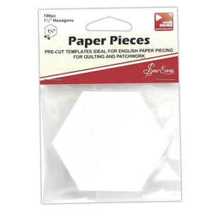 Sew Easy Hexagon Paper Pieces  White 2.5 in