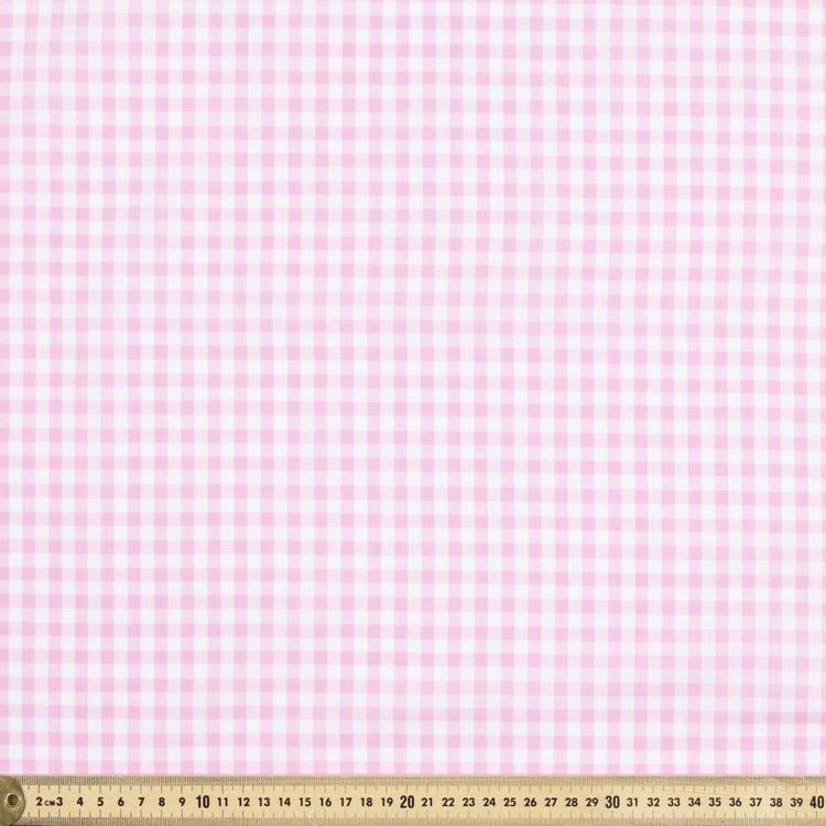 Premium Cotton 1/4 Inch Gingham Fabric Light Pink 112 cm