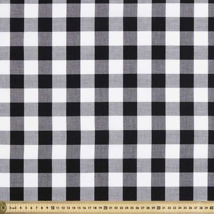 Premium Cotton 1 Inch Gingham Fabric Black 112 cm