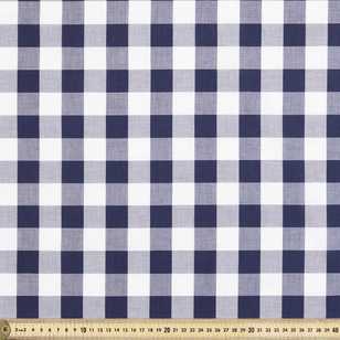 Premium Cotton 1 Inch Gingham Fabric Navy 112 cm