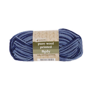 4 Seasons Printed Pure Wool 8 Ply Yarn 50 g Denim 50 g