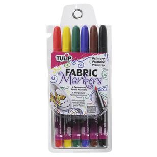 Tulip 6 piece Fabric Markers Primary Colours