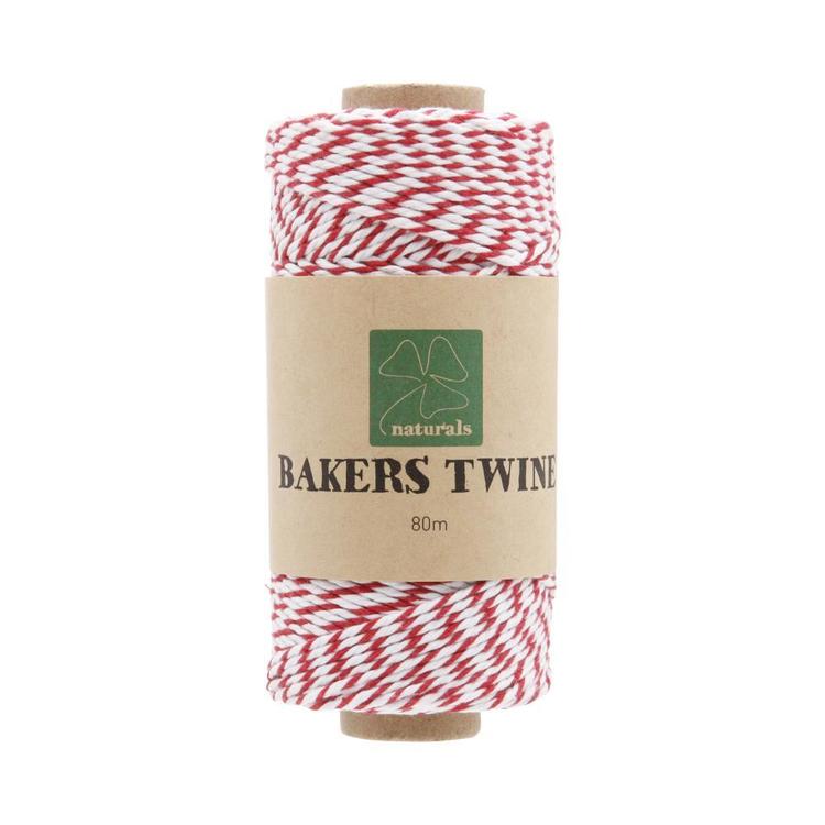 Cotton Cord, 1,1 mm, Red/white, 50 M, 1 Roll