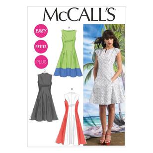 McCall's Sewing Pattern M6741 Womens' Petite Lined Dresses White