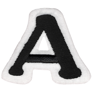 Simplicity Embroidered Letter A Iron On Motif Black 35 mm