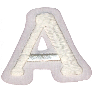 Simplicity Embroidered Letter A Iron On Motif White 35 mm