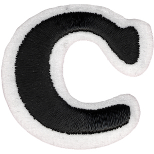 Simplicity Embroidered Letter C Iron On Motif Black 35 mm