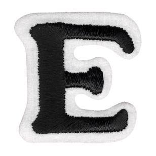 Simplicity Embroidered Letter E Iron On Motif Black 35 mm