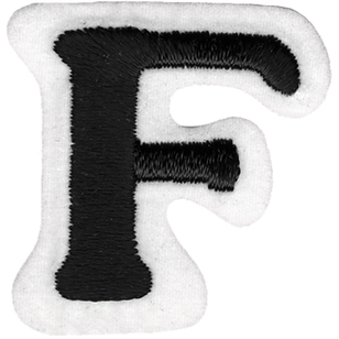 Simplicity Embroidered Letter F Iron On Motif Black 35 mm