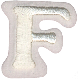 Simplicity Embroidered Letter F Iron On Motif White 35 mm
