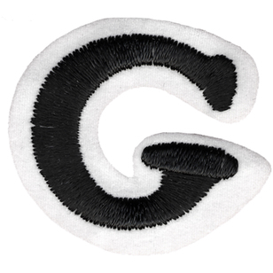 Simplicity G Embroidered Letter Motif Black 35 mm