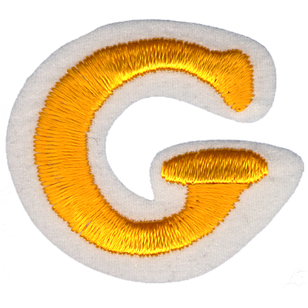 Simplicity G Embroidered Letter Motif Gold 35 mm