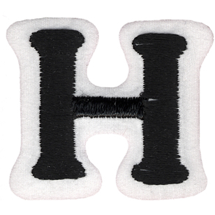 Simplicity Embroidered Letter H Iron On Motif Black 35 mm