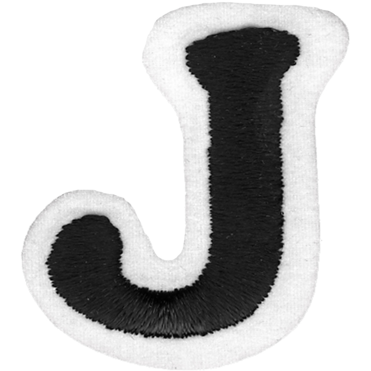 Simplicity J Embroidered Letter Motif Black 35 mm