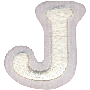 Embroidered Letter J Iron On Motif White | Spotlight Australia