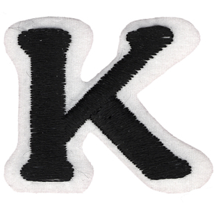 Simplicity K Embroidered Letter Motif Black 35 mm