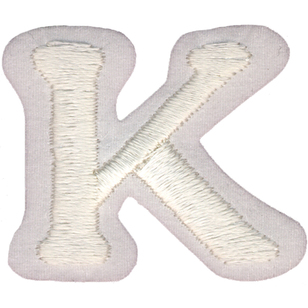 Simplicity K Embroidered Letter Motif White 35 mm