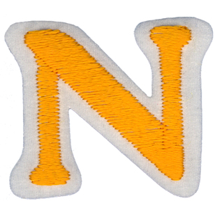 Simplicity N Embroidered Letter Motif Gold 35 mm