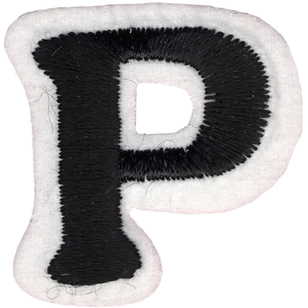 Simplicity Embroidered Letter P Iron On Motif Black 35 mm