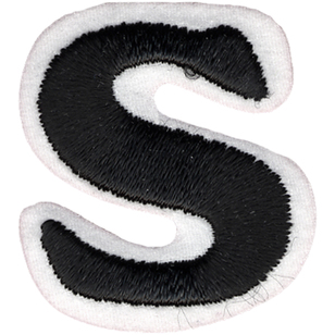 Simplicity Embroidered Letter S Iron On Motif Black 35 mm
