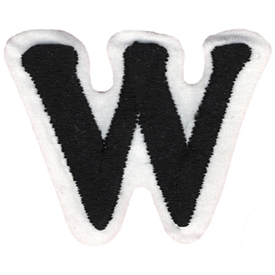 Simplicity Embroidered Letter W Iron On Motif Black 35 mm