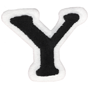 Simplicity Embroidered Letter Y Iron On Motif Black 35 mm