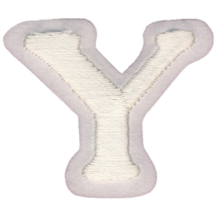 Simplicity Embroidered Letter Y Iron On Motif White 35 mm