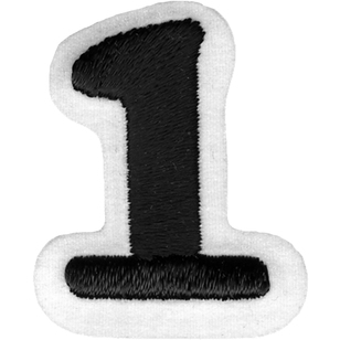 Simplicity Embroidered Number 1 Iron On Motif Black 35 mm