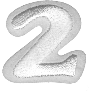 Embroidered Number 2 Iron On Motif White | Spotlight New Zealand