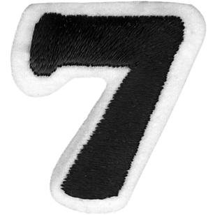 Simplicity Embroidered Number 7 Iron On Motif Black 35 mm