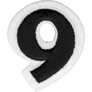 Simplicity Embroidered Number 9 Iron On Motif Black 35 mm