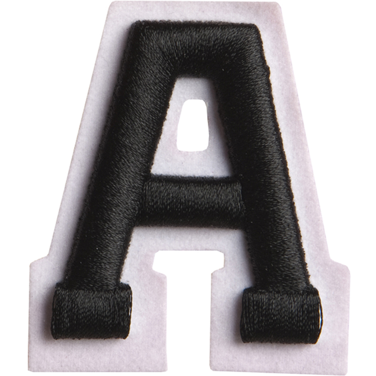 Simplicity Raised Letter A Iron On Motif Black