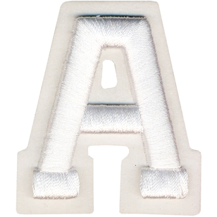Simplicity Raised Letter A Iron On Motif White 55 mm