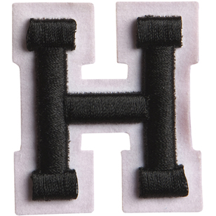 Simplicity Raised Letter H Iron On Motif Black
