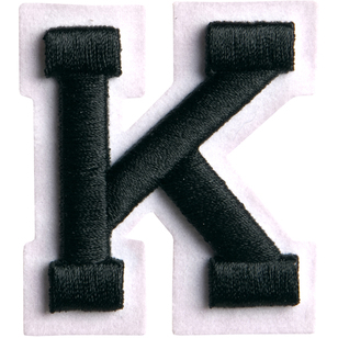 Simplicity Raised Letter K Iron On Motif Black