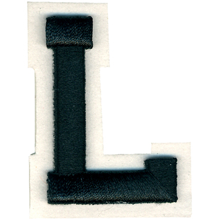 Simplicity Raised Letter L Iron On Motif Black