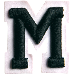 Simplicity Raised Letter M Iron On Motif Black