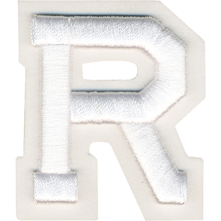 Simplicity Raised Letter R Iron On Motif White